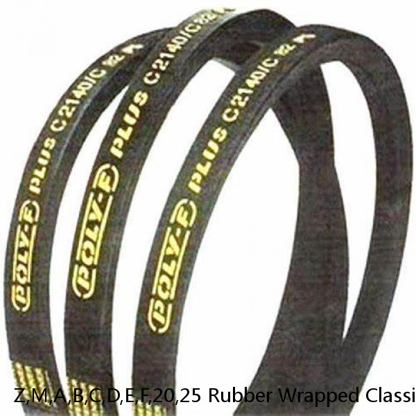 Z,M,A,B,C,D,E,F,20,25 Rubber Wrapped Classical V-Belt Harvester Belts Standard Sizes Transmission Belt