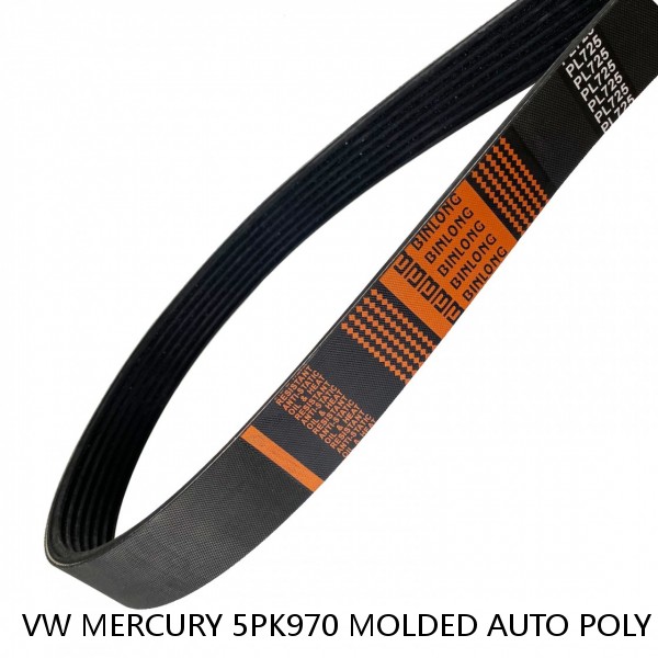 VW MERCURY 5PK970 MOLDED AUTO POLY V-RIBBED TRANSMISSION BELT